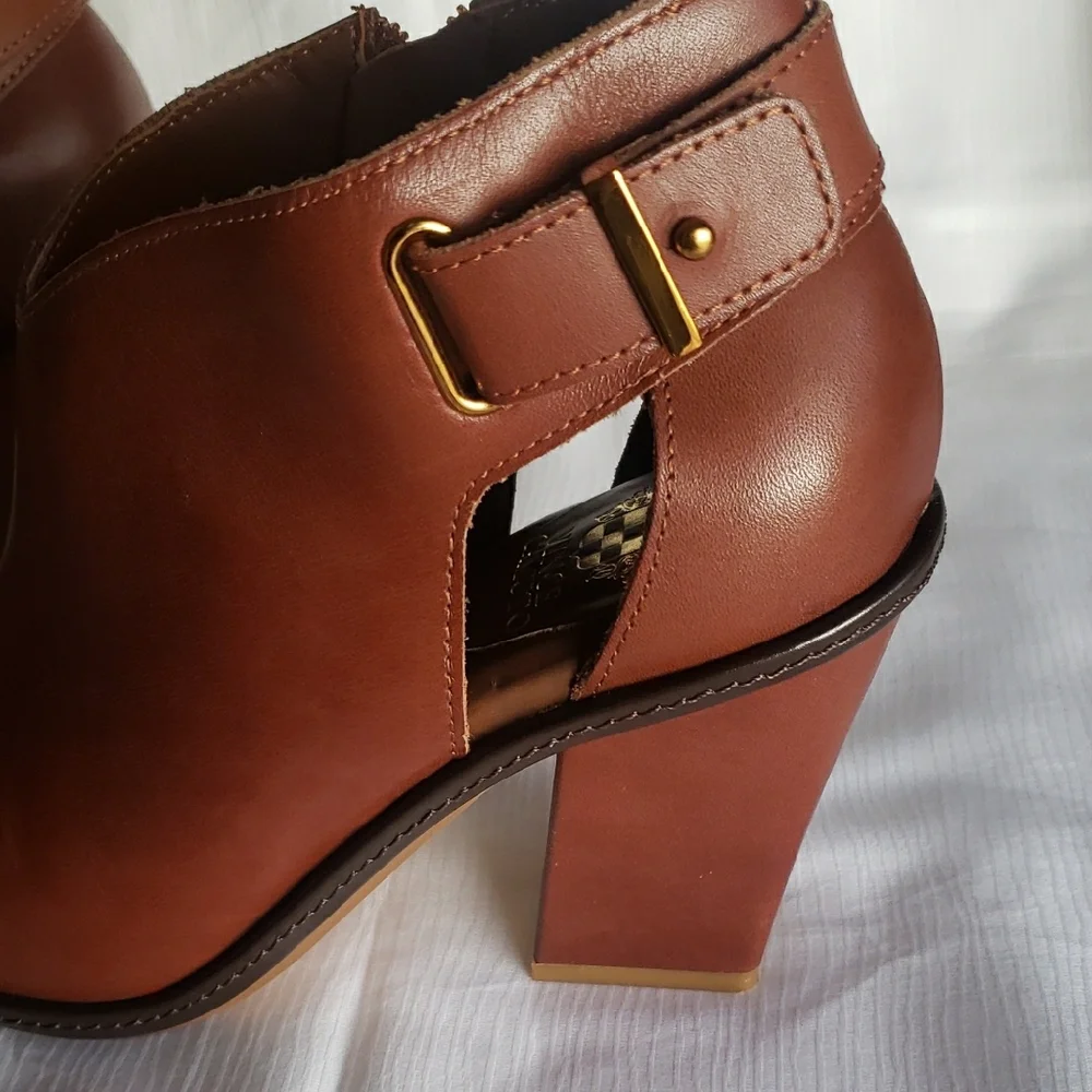 Vince Camuto Tan Open-Toe Heeled Boots - Picture 9 of 9